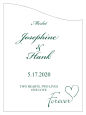 Customized Forever Swirly Curved Rectangle Wine Wedding Label